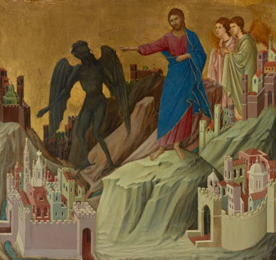 The Temptation of Christ on the Mountain Duccio di Buoninsegna